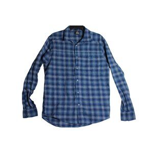 Under Armour UA L/S Blue Plaid Snap Button Flannel Shirt Mens Large